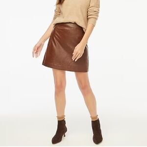 Brown A-Line Mini Skirt for Work